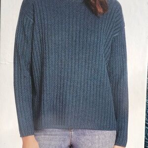 Jessica Simpson Ribbed Blue Sweater Medium Size
